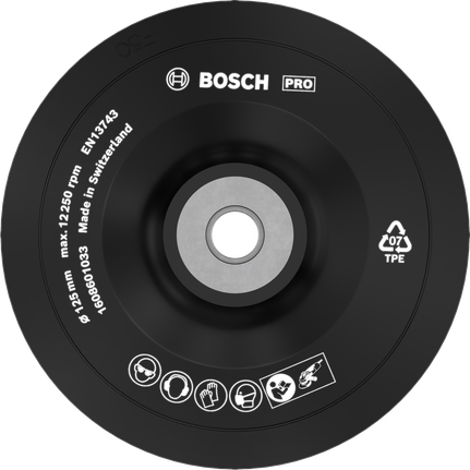 適用於角磨機的Bosch PRO Backing Pad Soft 125 毫米。.